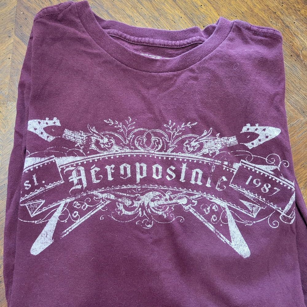 Aeropostale Burgundy Authentic Tee